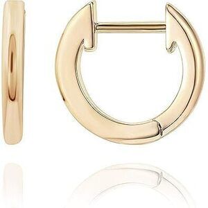 14K Yellow Gold Plated Cuff Earrings Huggie Stud | Small Hoop Earrings For Women